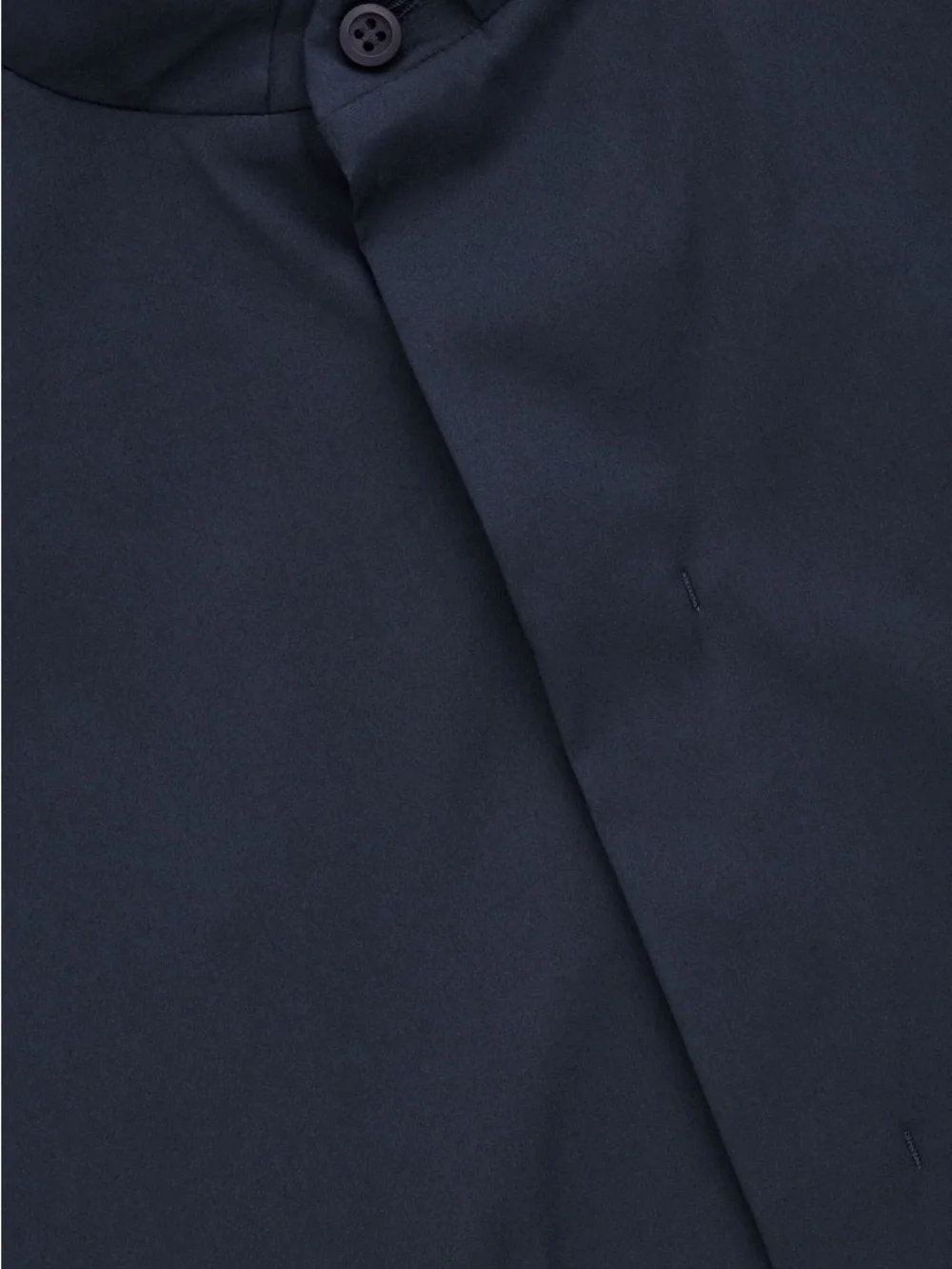 COS Navy Blue Grandad Collar Shirt Cotton Poplin Band Mandarin Collar Top Sz L - Picture 4 of 12